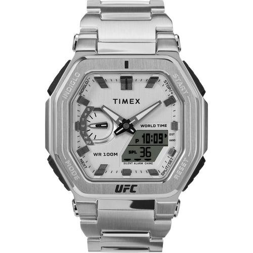 Timex UFC Strength Men Silver Octogonal Analog-Digital Watch - TW2V84700X6