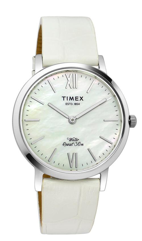 Timex Women Off White Round Dial Analog Watch - TWEL12601