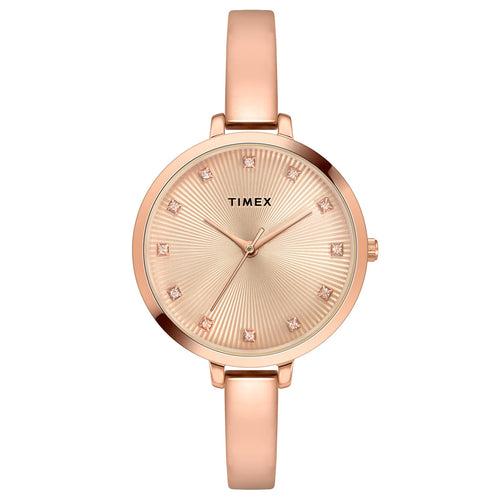 Timex Women Rose Gold Round Dial Analog Watch - TWEL12821