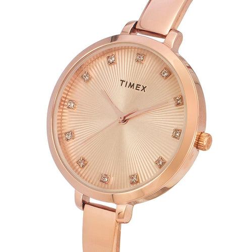 Timex Women Rose Gold Round Dial Analog Watch - TWEL12821