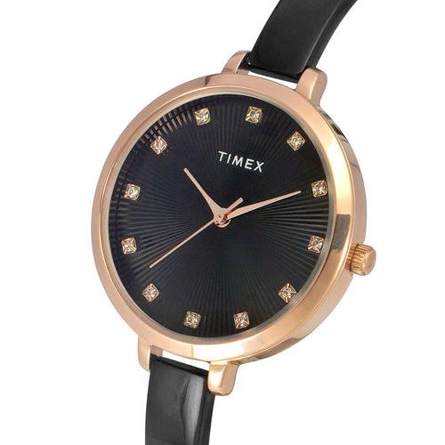 Timex Women Black Round Dial Analog Watch - TWEL12823