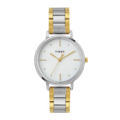 Timex Women Off White Round Dial Analog Watch - TWEL15808