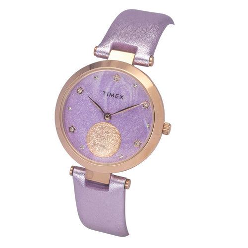 Timex Women Lavender Round Dial Analog Watch - TWEL19200