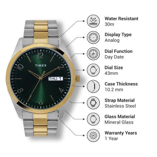 Timex Men Green Round Dial Analog Watch - TWTG10404