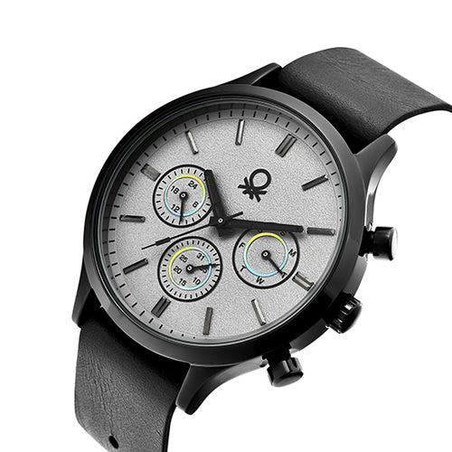 United Colors of Benetton Signature Light Grey Dial Round Case Quartz Analog Men Watch - UWUCG0000