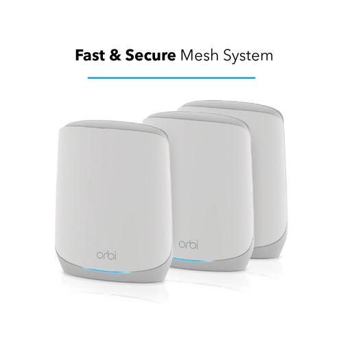 Orbi RBK763S 5.4Gbps Triband 3-Pack WiFi 6 Mesh System with 1-Year Armor