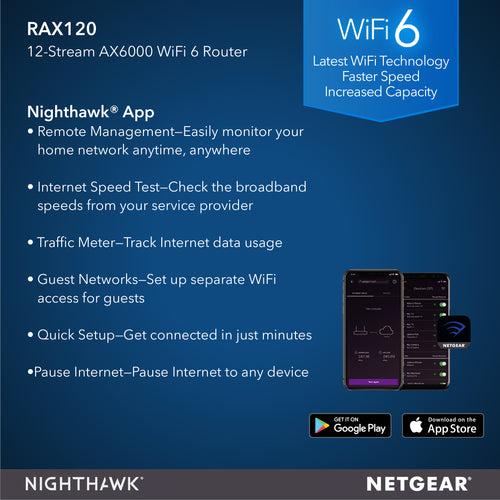 Nighthawk RAX120 AX12 WiFi 6 Router - AX6000