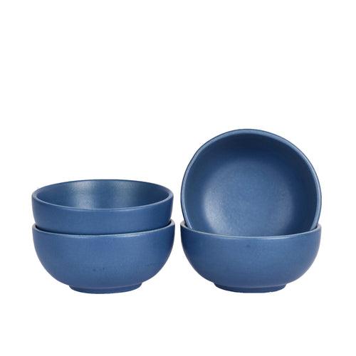 'Pastel Blue' Ceramic Veg Serving Bowls (Set of 6, 150 ML)