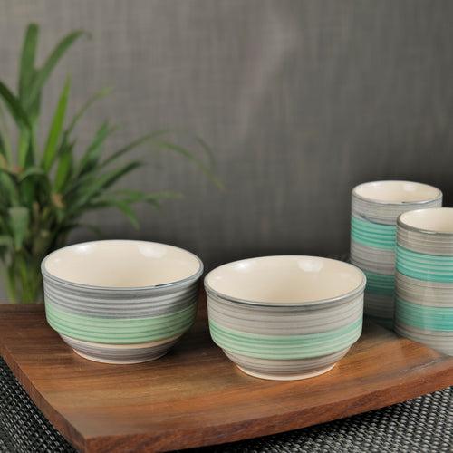 'Rings of Beauty' Ceramic Multi Purpose Serving Bowls, Set of 4