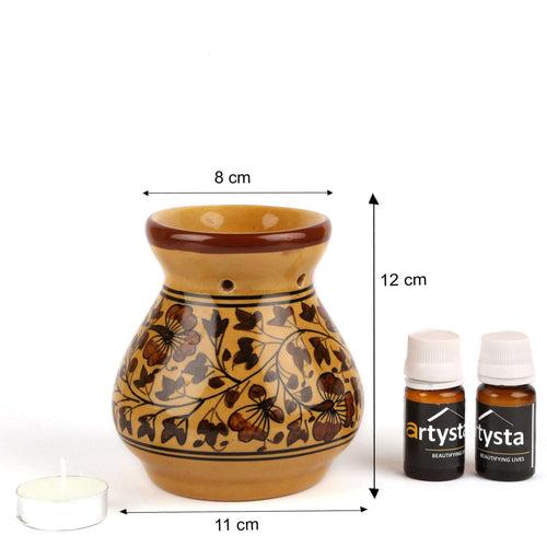 Flower Ceramic Aroma Oil Burner With Two Fragrance