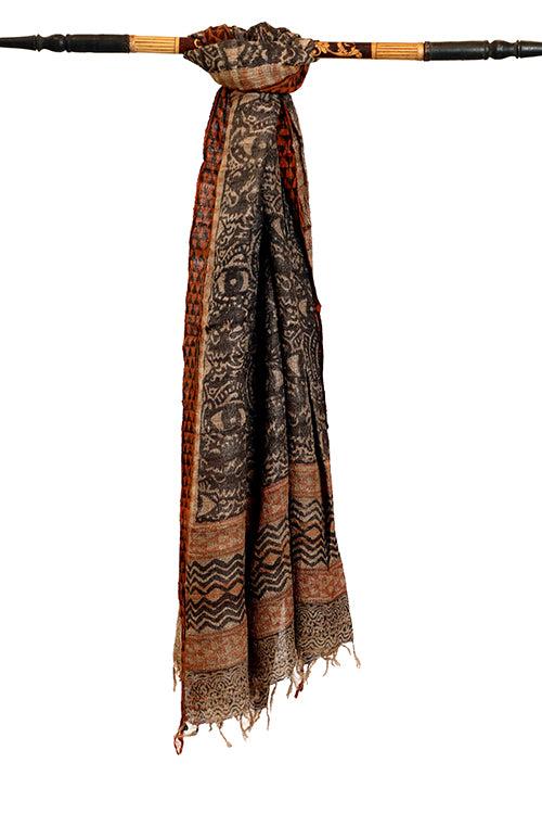 Natural Dye Block printTussar Dupatta