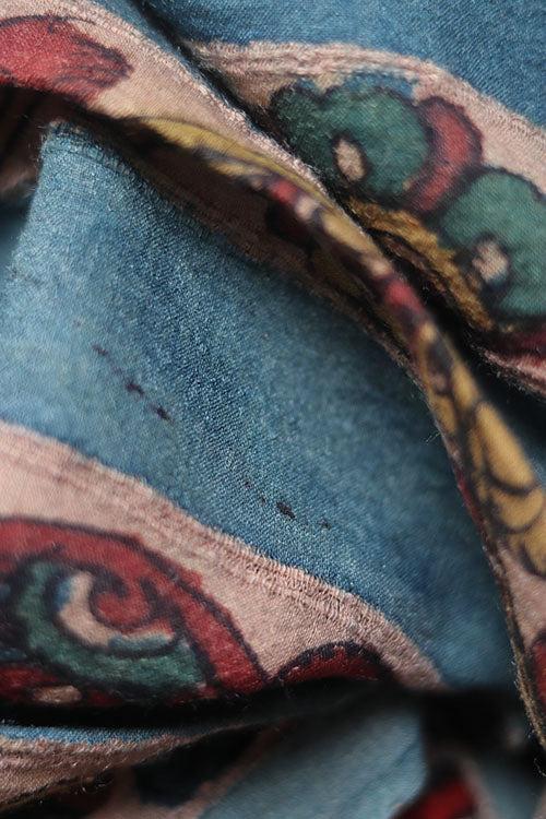 Natural Dye Hand-Painted Kalamkari Silk Stole