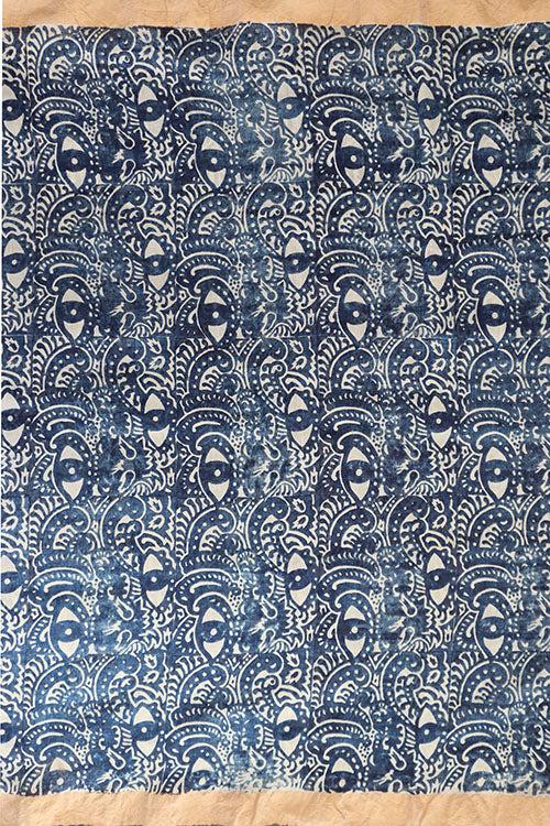 Natural Dye Block Print Cotton X Silk Sari