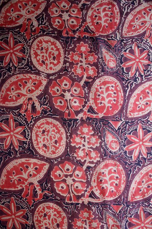 Natural Dye Block Print Silk Fabric