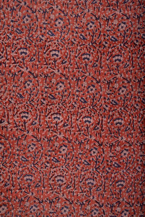 Natural Dye Block Print Silk Fabric