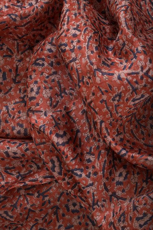 Natural Dye Block Print Silk Fabric