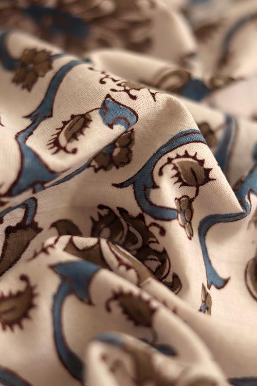 Natural Dye Block Print Cotton Fabric