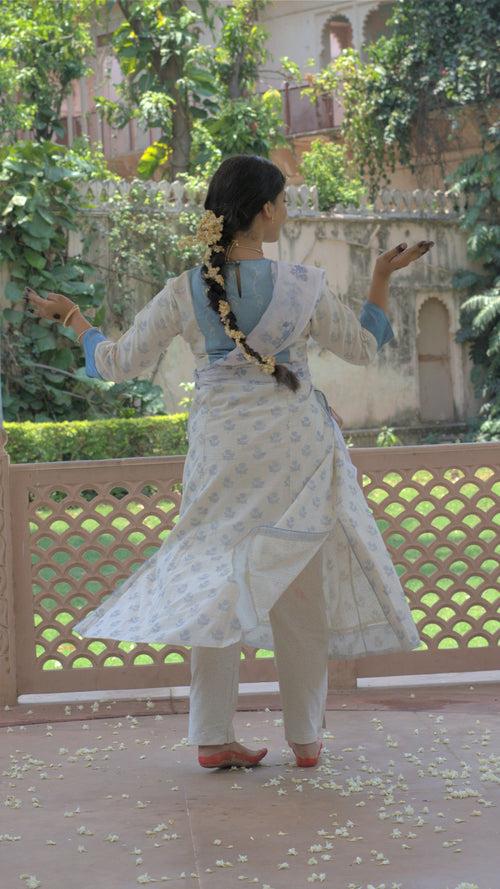 White Hand Block Print Kurta