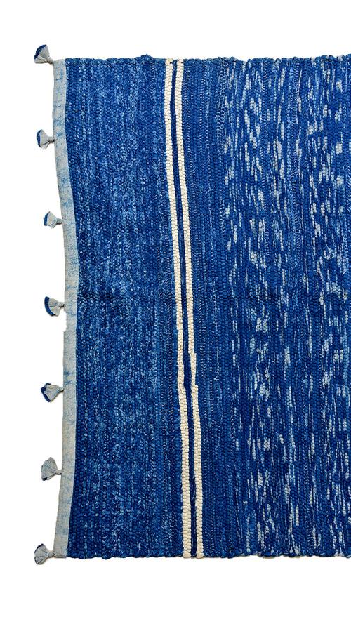 Indigo Dyed Rug from fabric leftovers