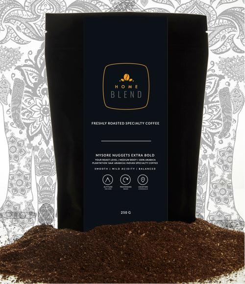 Ground Coffee - Mysore Nuggets Extra Bold 'AAA' Indian Specialty Arabica - Pack of 250g