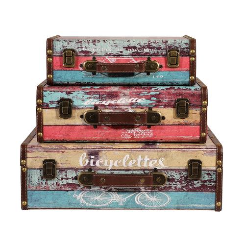 Bicycle Decorative Suitcase Set (Set of 3)