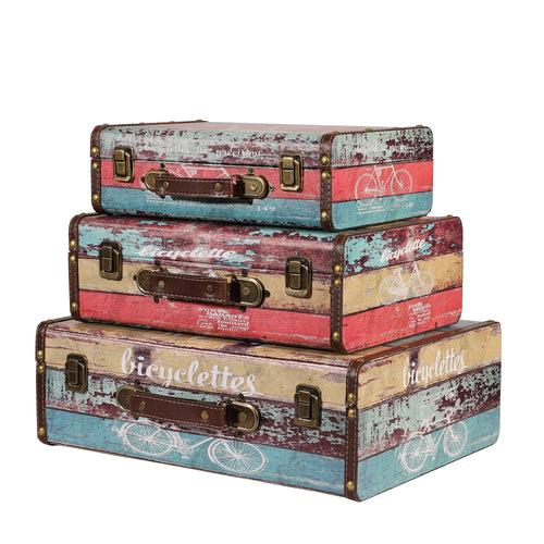 Bicycle Decorative Suitcase Set (Set of 3)