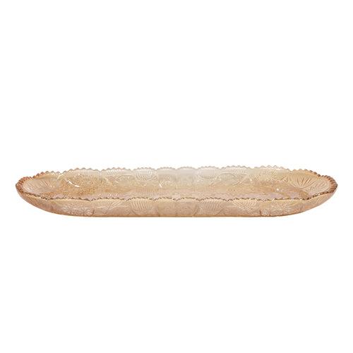 Oval Crystal Glass Serving Platter