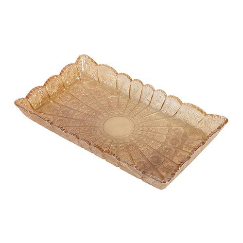 Rectangle Crystal Glass Serving Platter