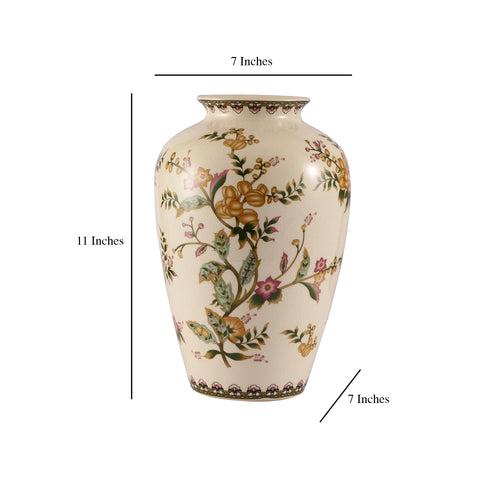 Floral Ceramic Vase Medium (Yellow)