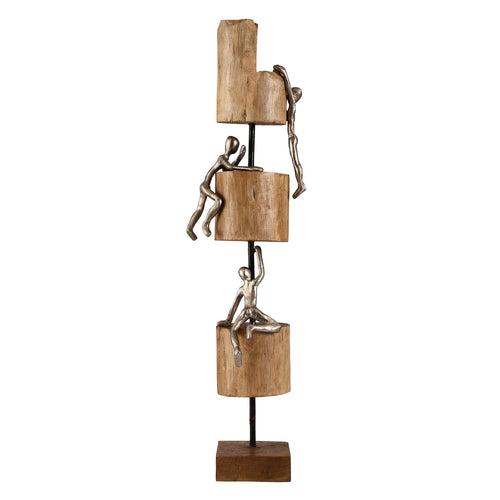 Scaling Heights Modern Wooden Table Sculpture