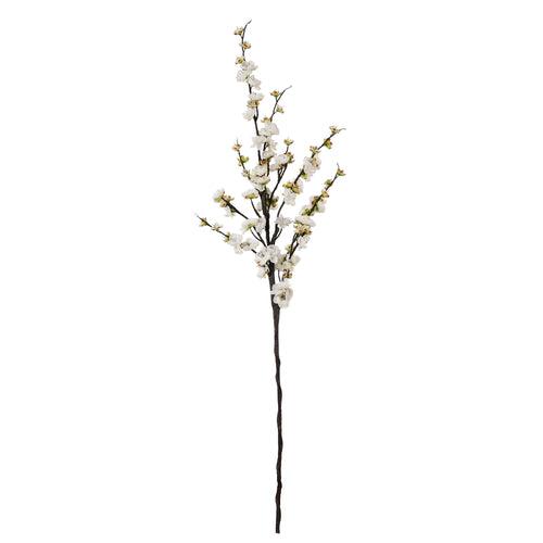 White Cherry Blossom Faux Flower Stick (Single)