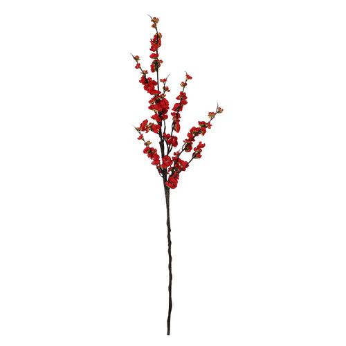 Red Cherry Blossom Faux Flower Stick (Single)