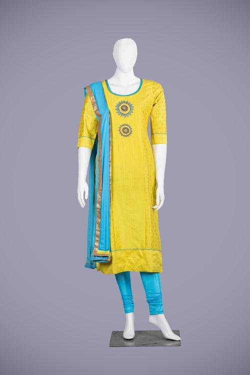 Radiant Yellow Silk Kurti Set for Women