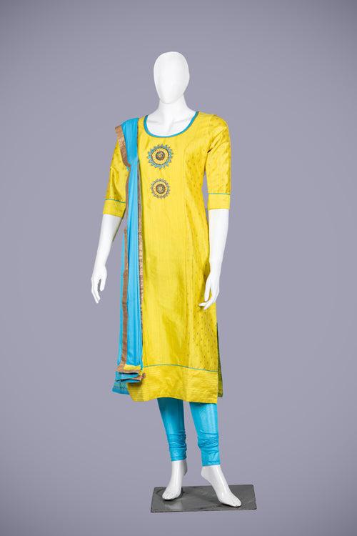 Radiant Yellow Silk Kurti Set for Women