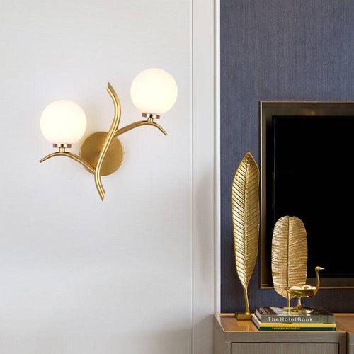 Gold Frosted Glass Ball Wall Light