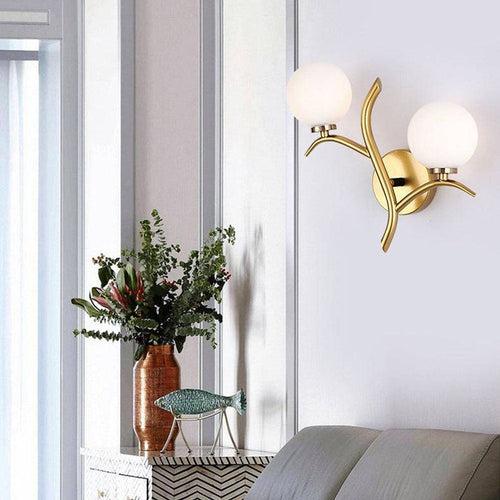 Gold Frosted Glass Ball Wall Light