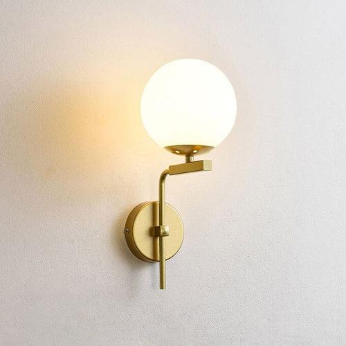 Gold Frosted Glass Ball Wall Light