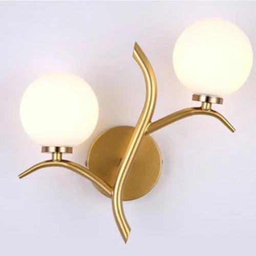 Gold Frosted Glass Ball Wall Light