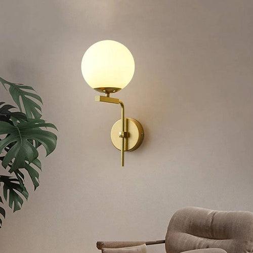 Gold Frosted Glass Ball Wall Light