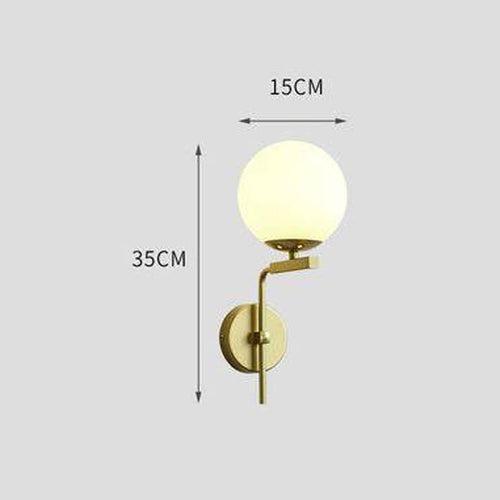 Gold Frosted Glass Ball Wall Light