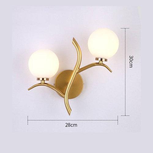 Gold Frosted Glass Ball Wall Light