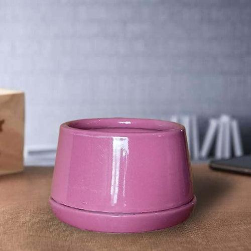 5 inch (12 cm) U Shape Ceramic Pot with Plate