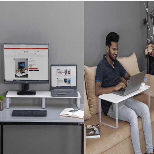 Dual Monitor Riser Stand with Aries Lapdesk