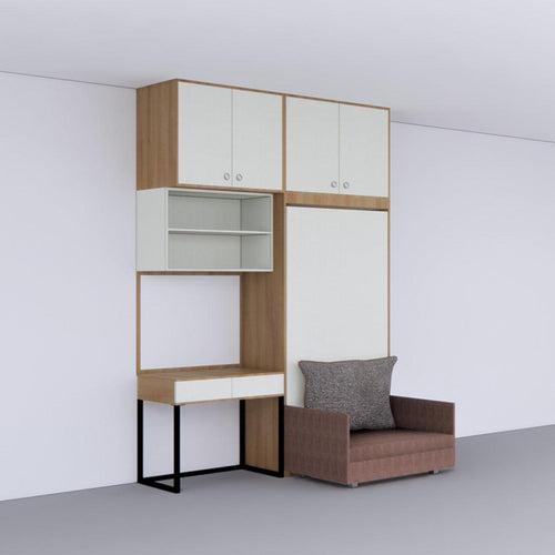 Single Vertical Bed with Sofa Storage, Loft & Table with Storage