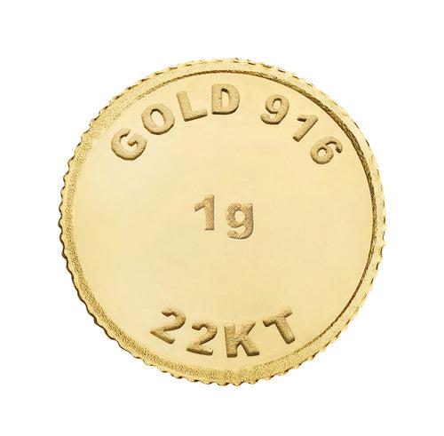 1 Gram Gold Coin 22kt (916 Purity)