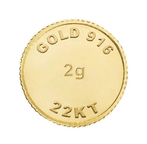 2 Gram Gold Coin 22kt (916 Purity)