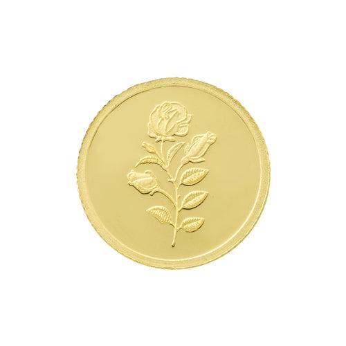 4 Gram 24kt Gold Rose Coin  (999 Purity)