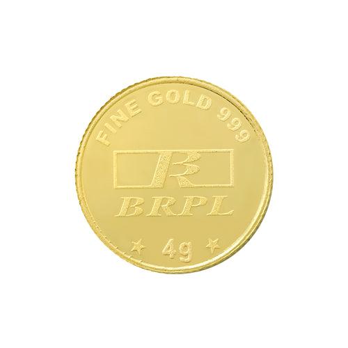 4 Gram 24kt Gold Rose Coin  (999 Purity)