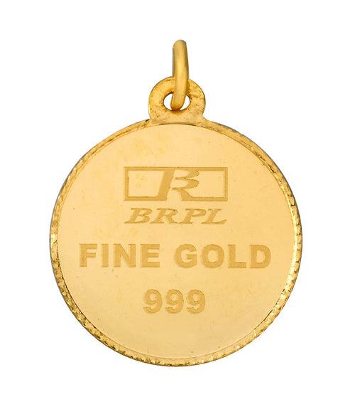 24k (999) Purity 2.5 Gm Yellow Gold CROSS Round Pendant