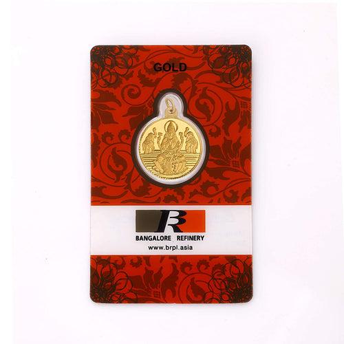 5.2 Gm Round Lakshmi 24k (999) Yellow Gold Pendant